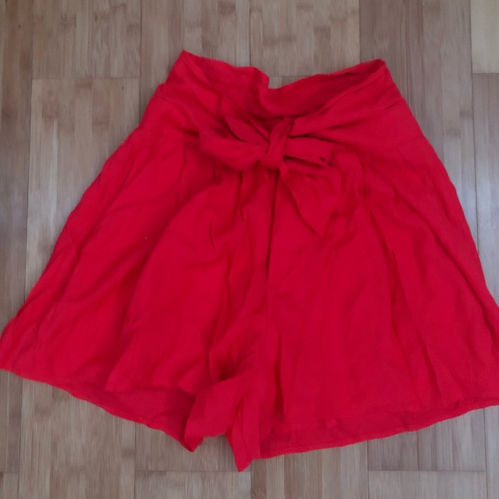 red paper bag shorts